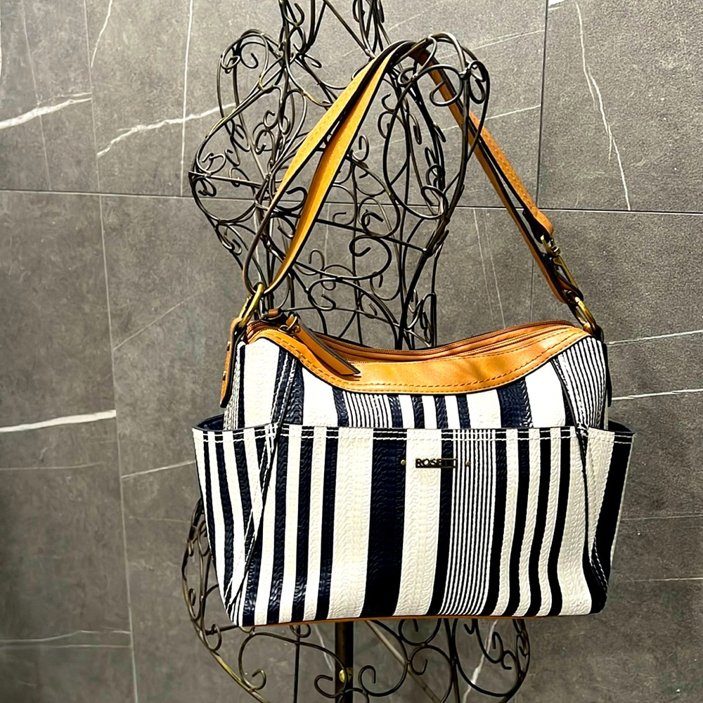 Rosetti- women’s purse blue and white striped